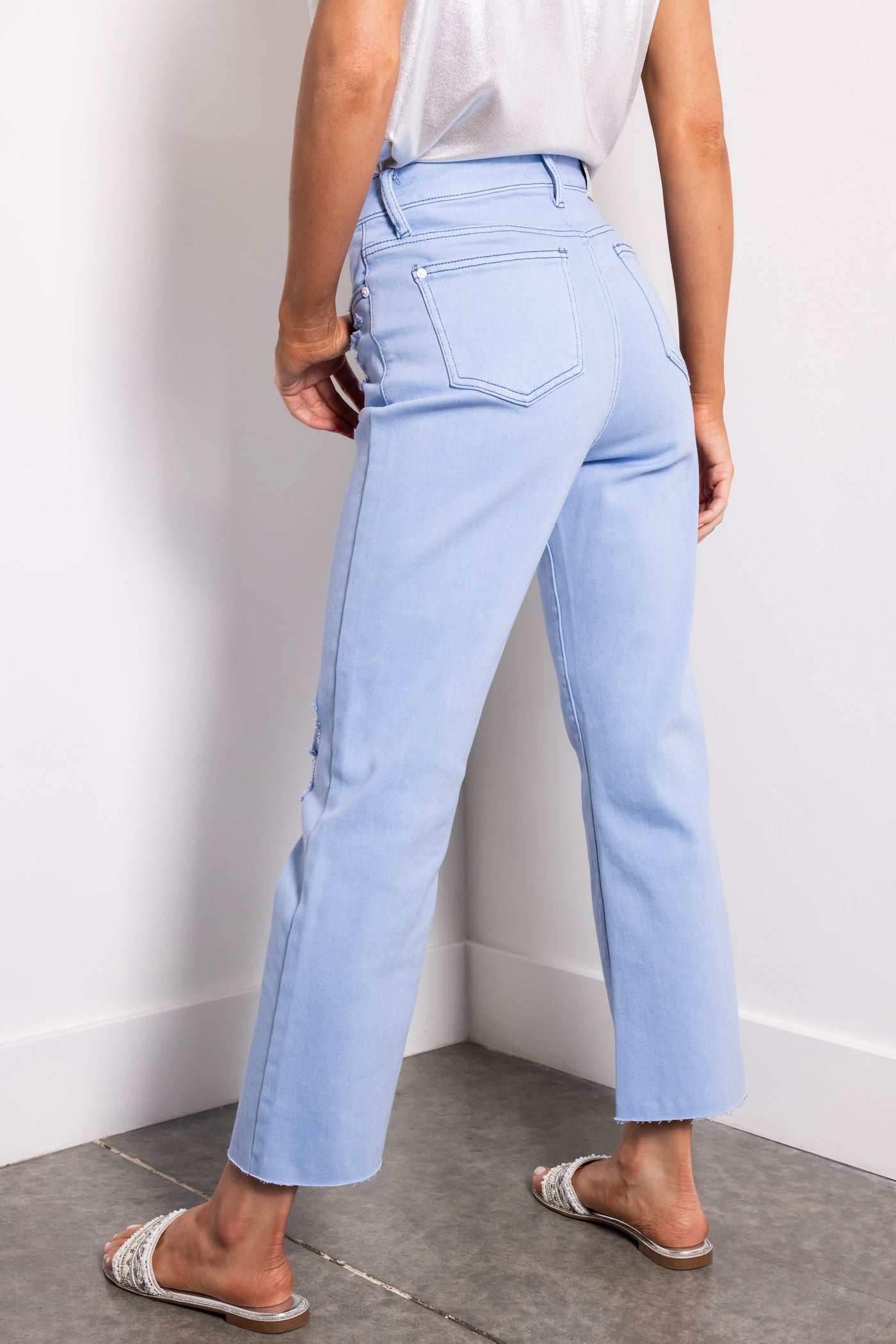 Special A Sky Blue High Rise Straight Leg Jeans