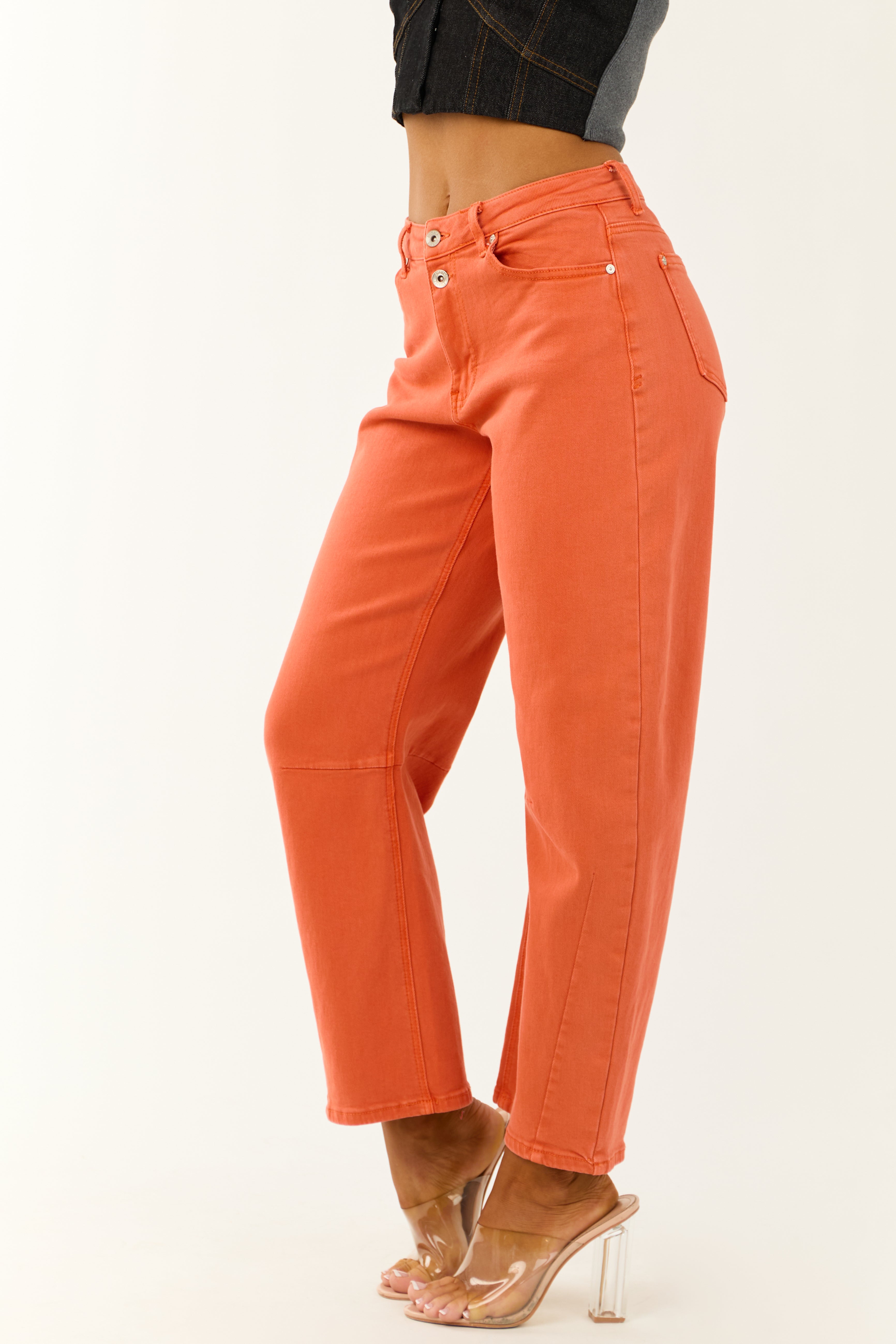 Special A Terracotta Wide Leg Barrel Jeans | Lime Lush Boutique