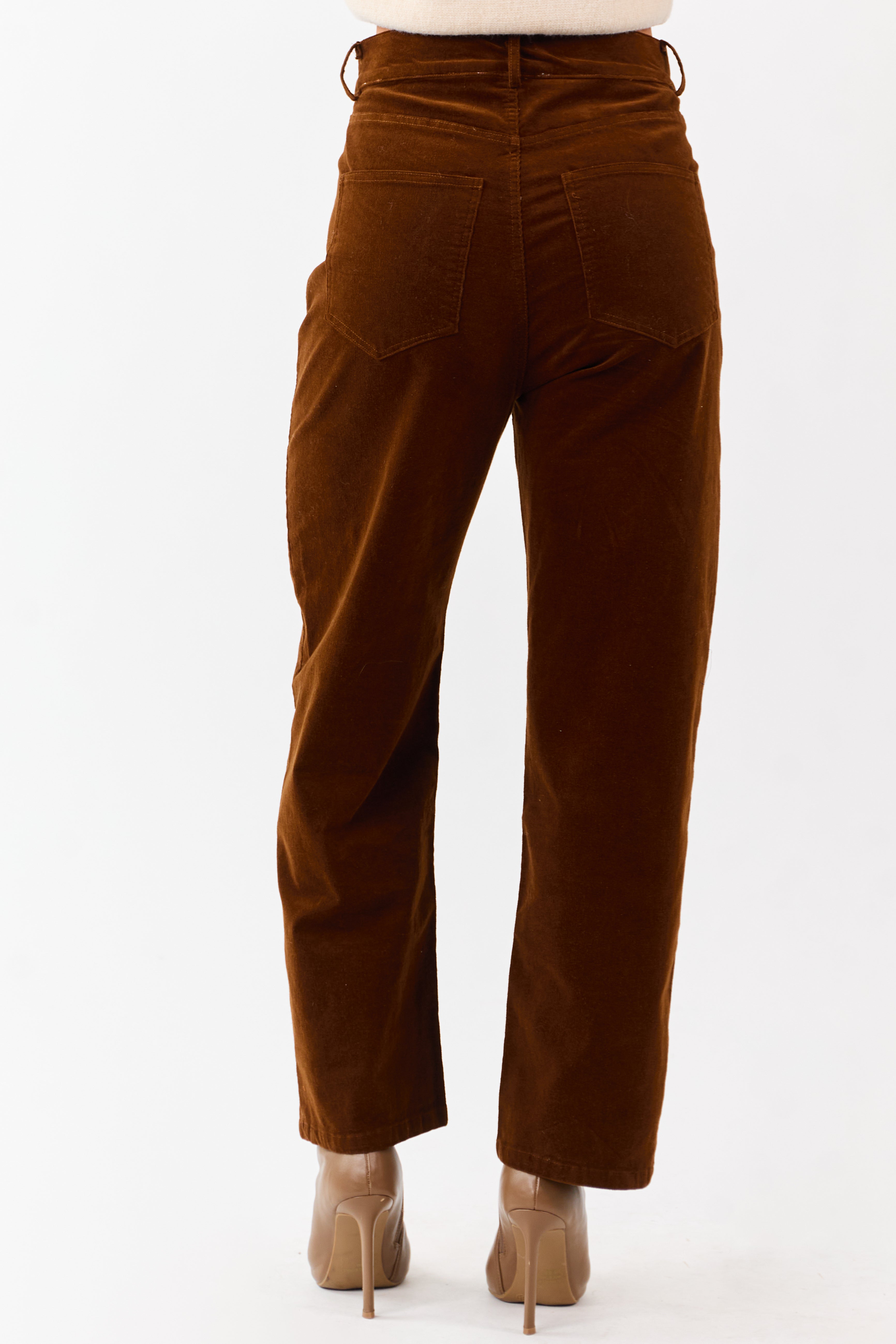 Spice Corduroy Stretchy Relaxed Straight Pants