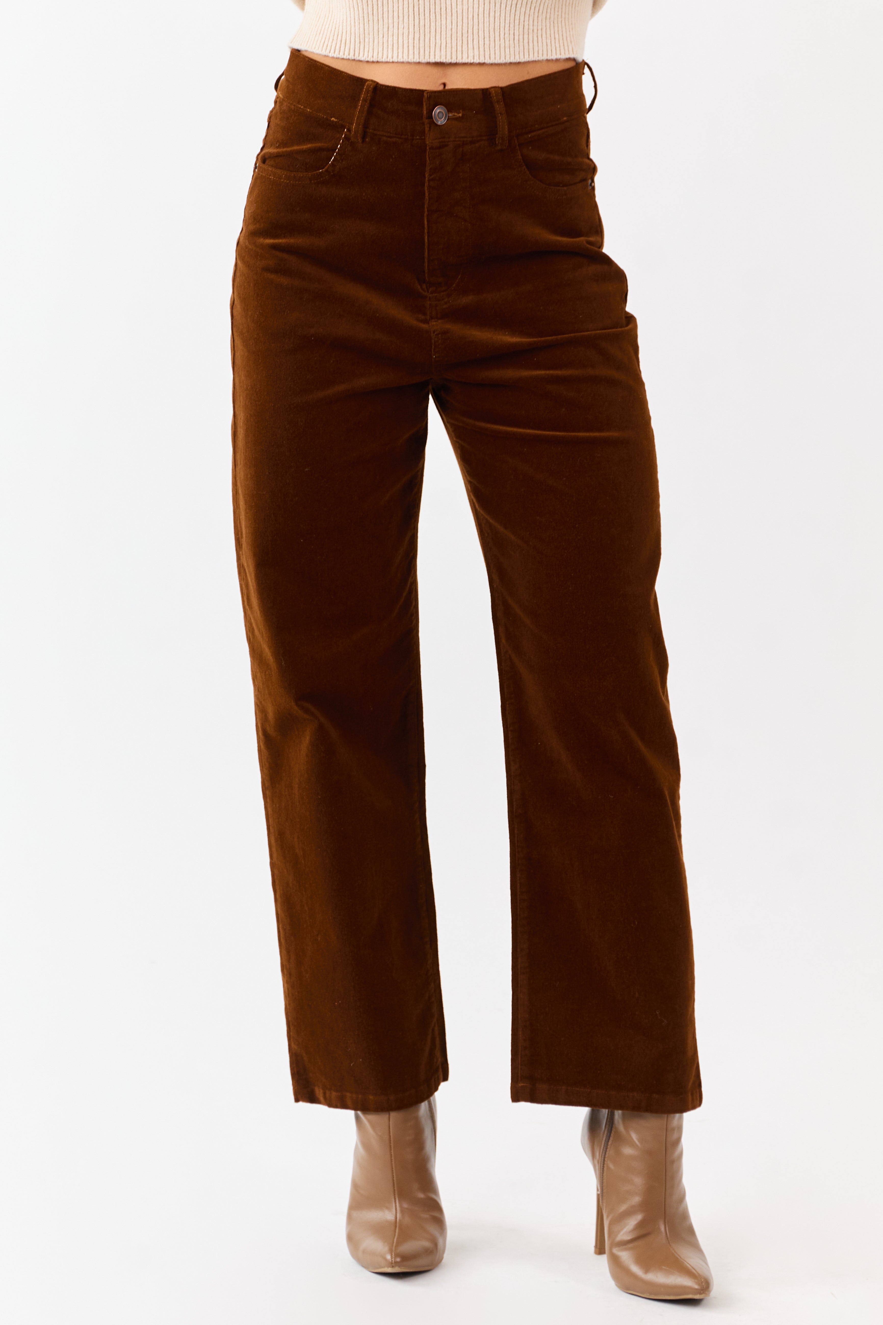 Spice Corduroy Stretchy Relaxed Straight Pants