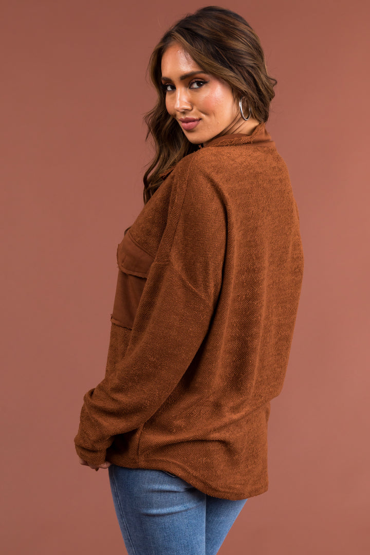 Spice French Terry Relaxed Shirt Jacket