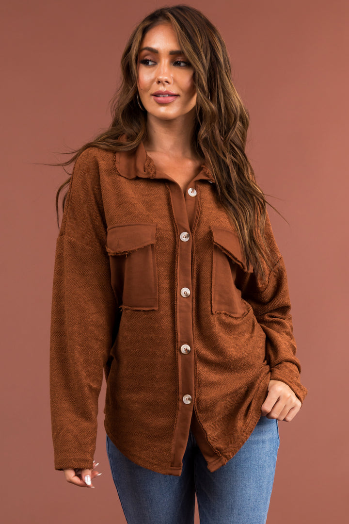 Spice French Terry Relaxed Shirt Jacket