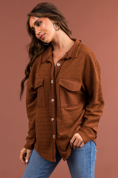 Spice French Terry Relaxed Shirt Jacket
