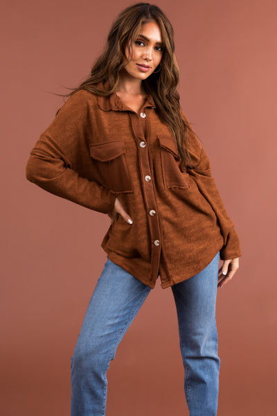 Spice French Terry Relaxed Shirt Jacket