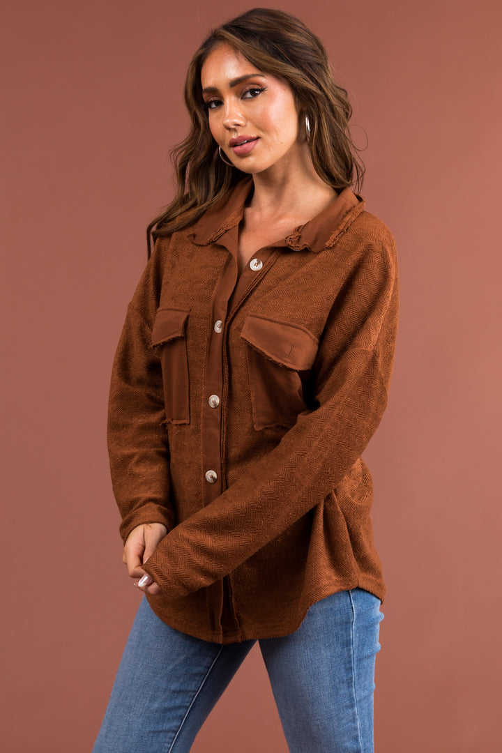 Spice French Terry Relaxed Shirt Jacket