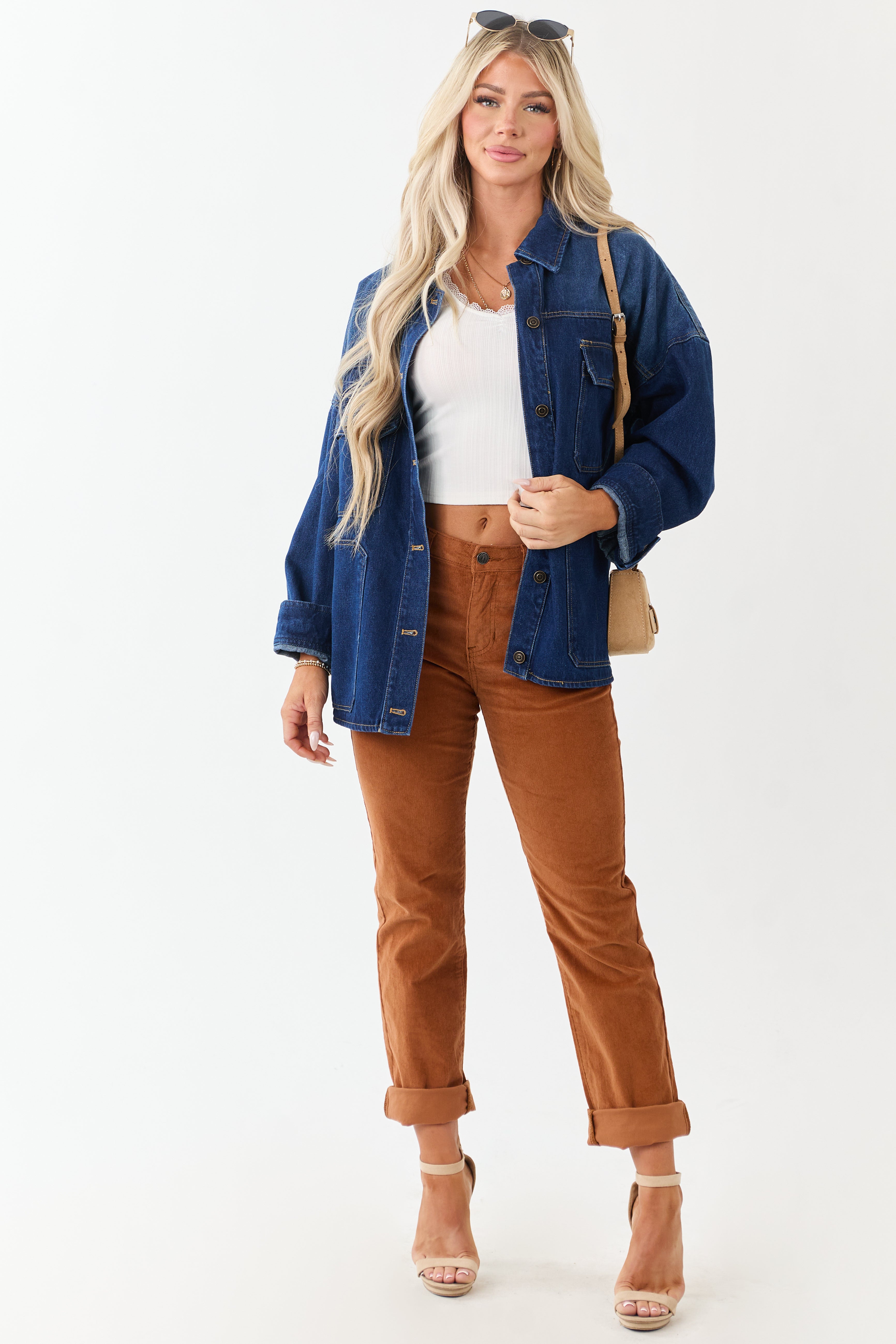 Spice High Rise Corduroy Straight Leg Pants