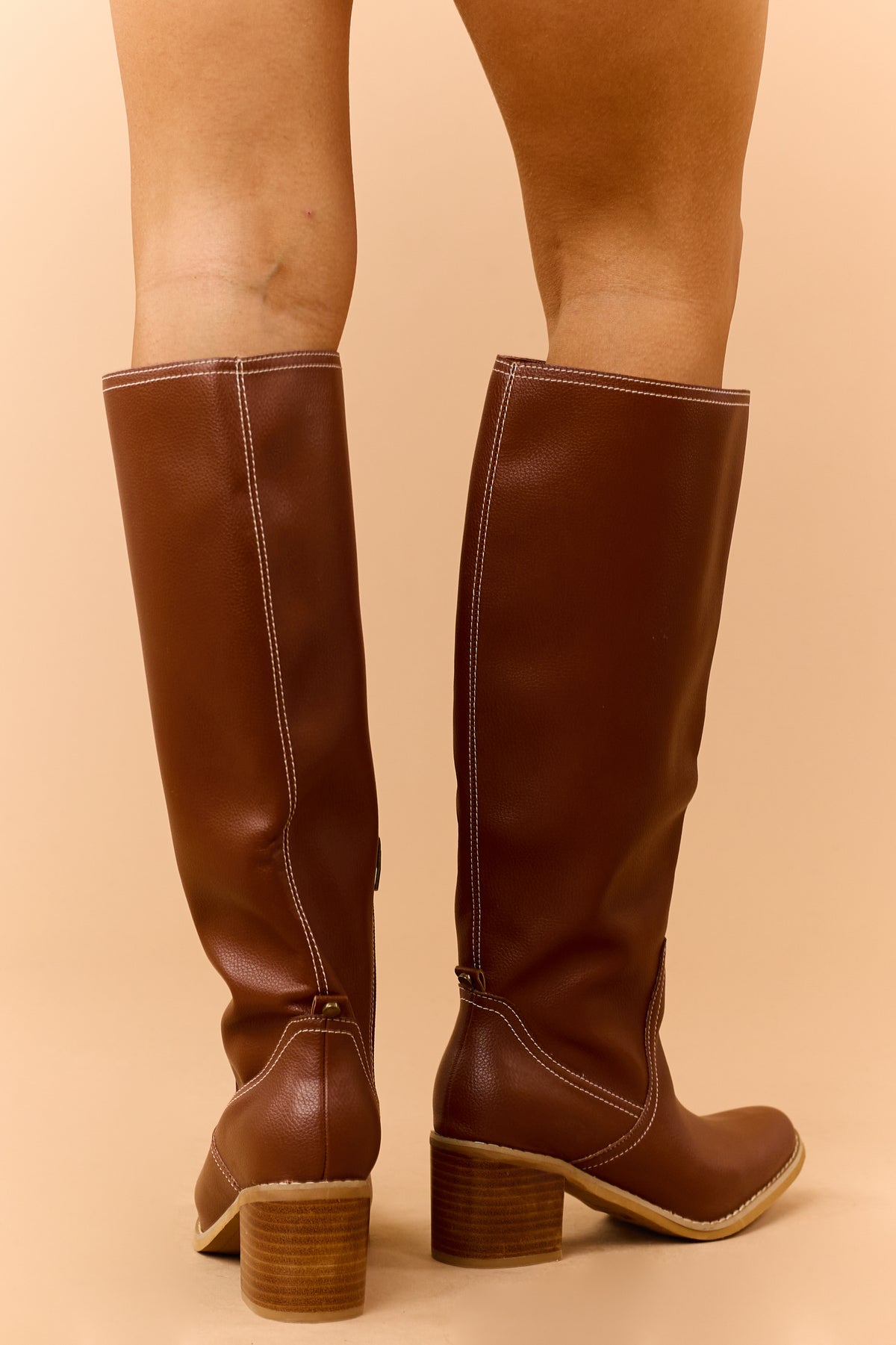 Spice Chocolate Faux Leather Knee High Boots