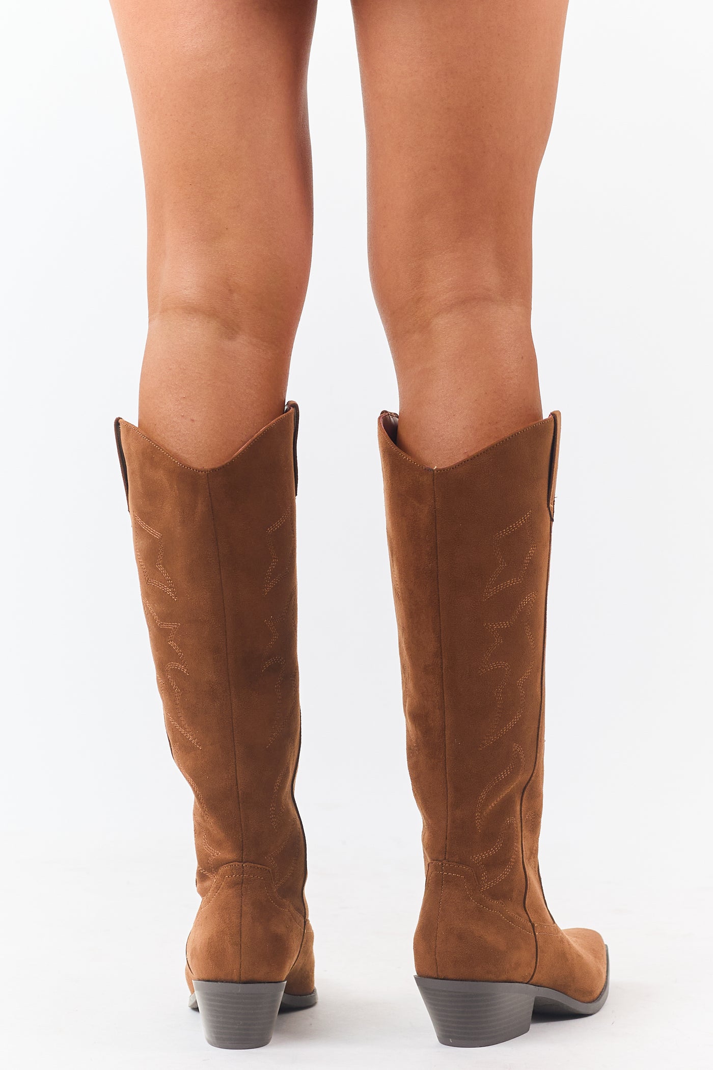 Spice Faux Suede Western Embroidered Boots
