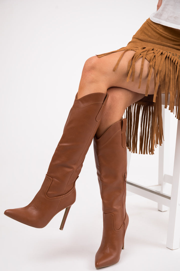 Spice High Heel Pointed Toe Western Boots