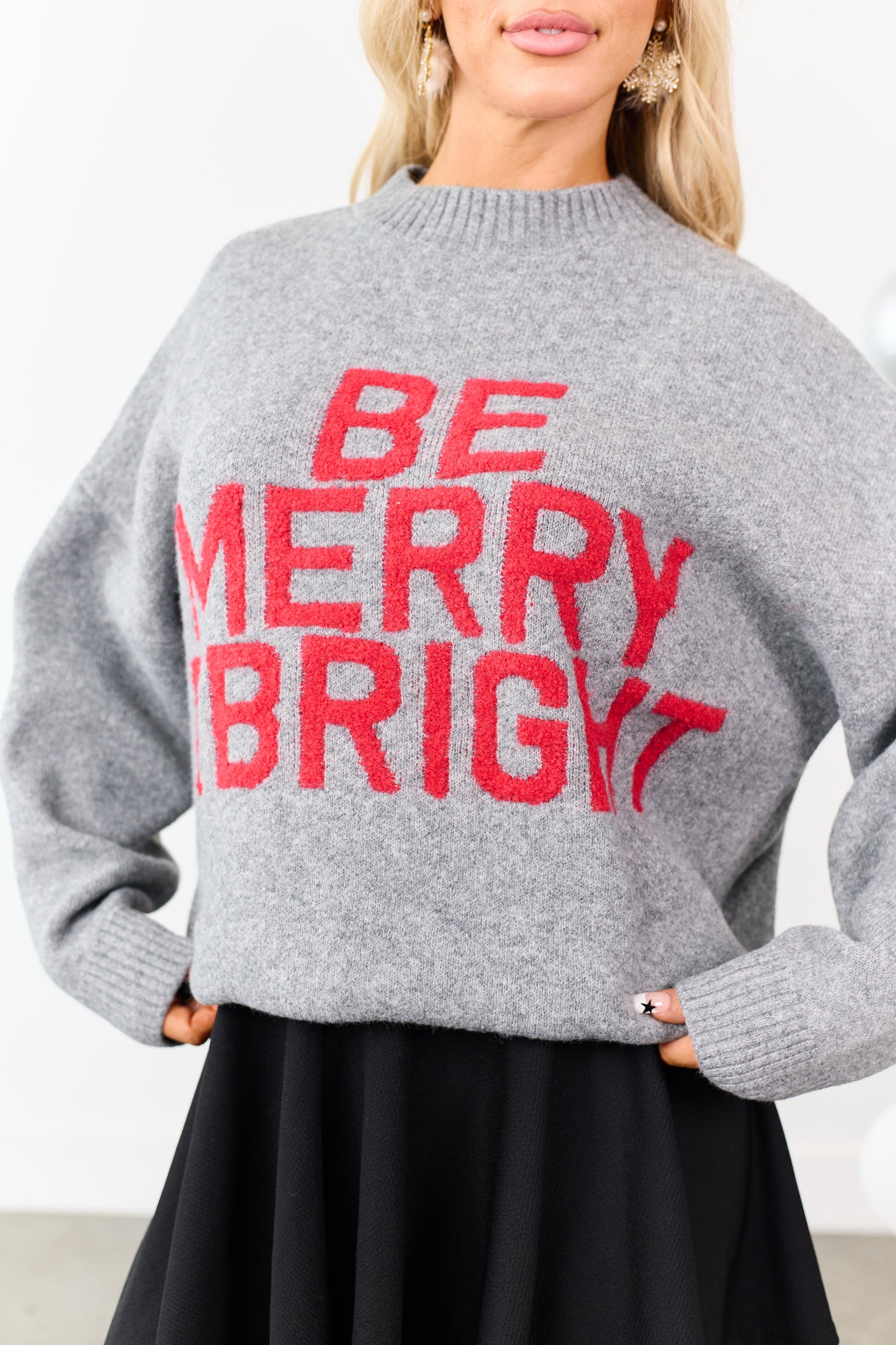 Steel 'Be Merry & Bright' Graphic Knit Sweater