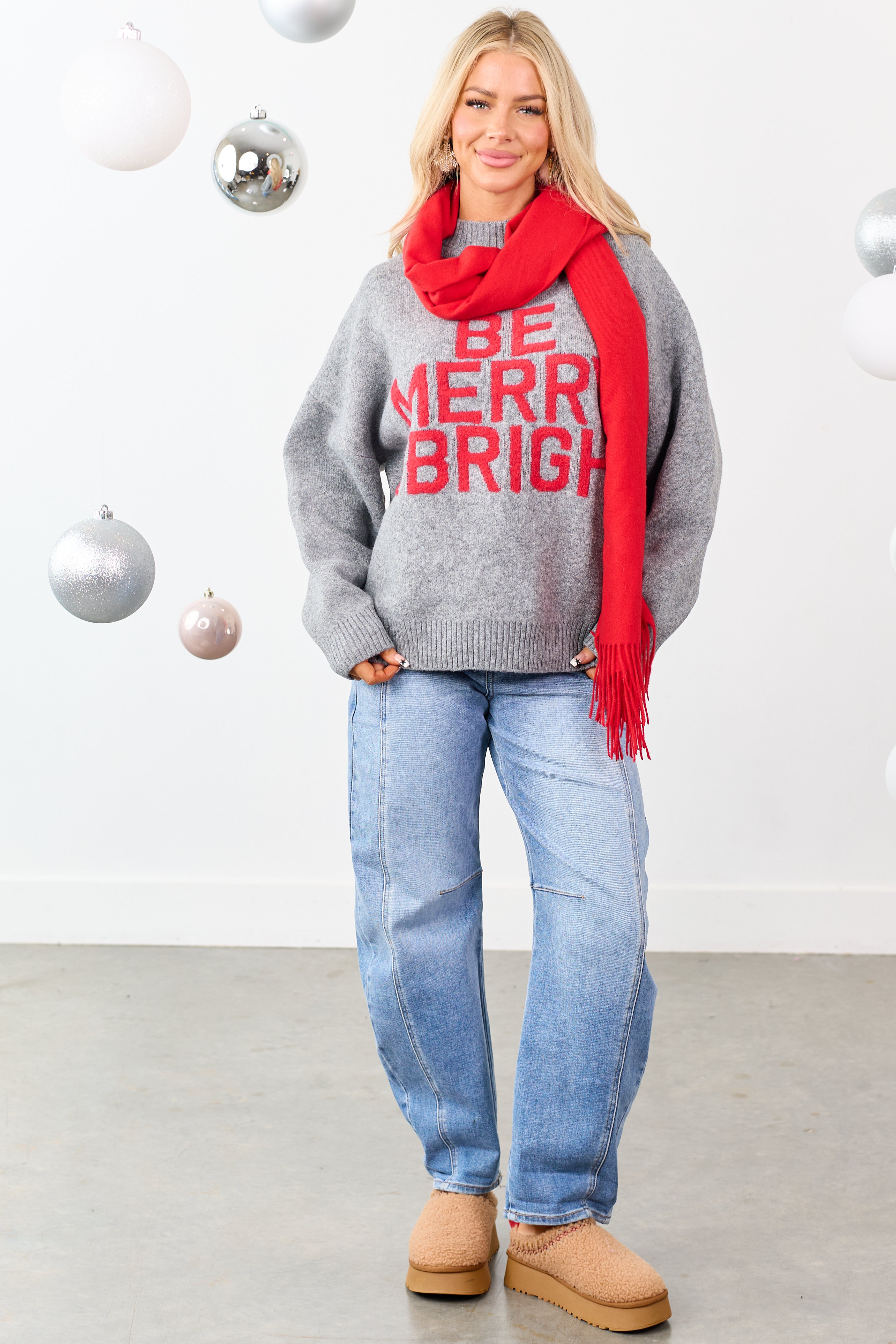 Steel 'Be Merry & Bright' Graphic Knit Sweater