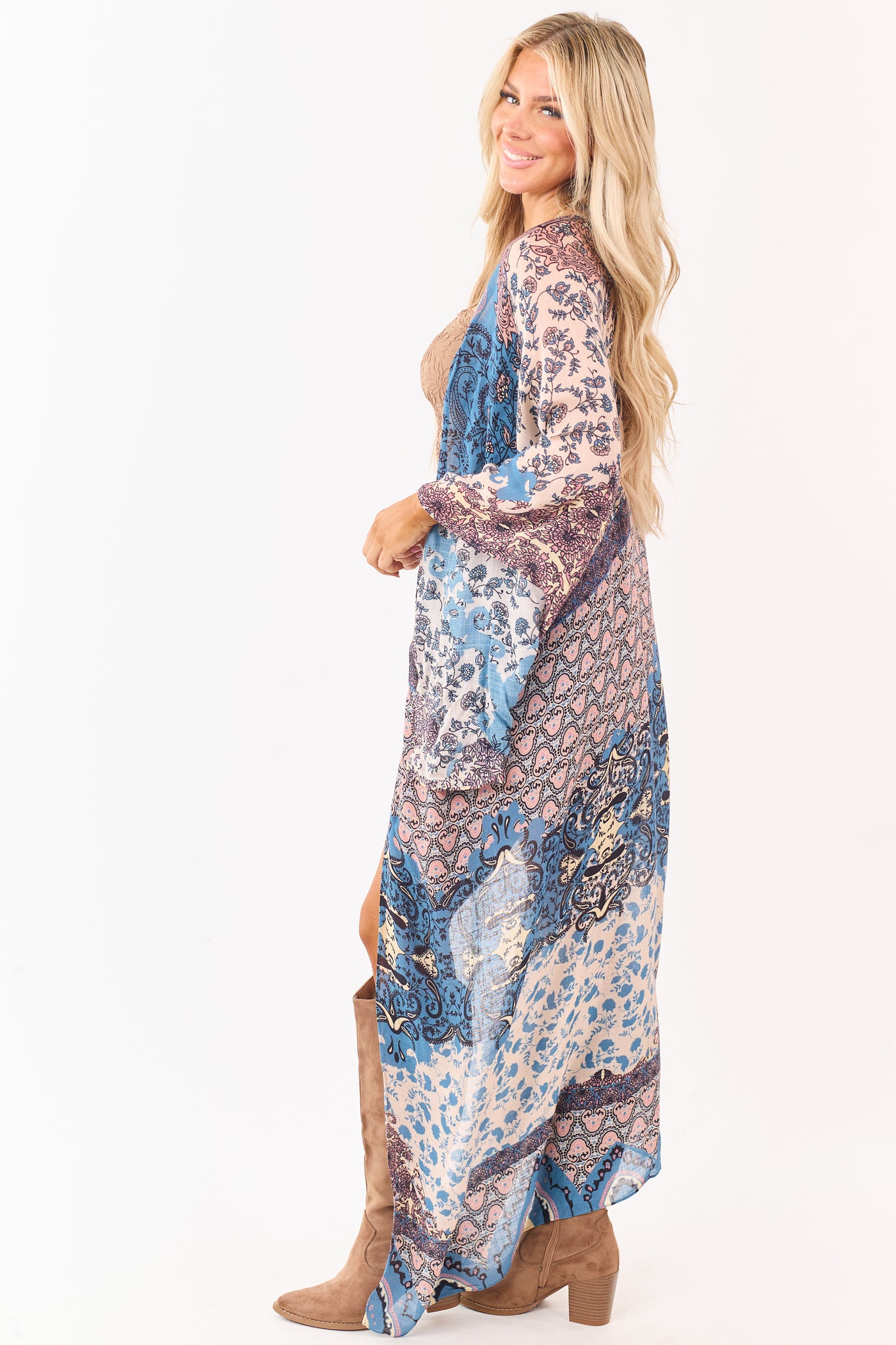 princess polly baby blue dress Blue Japanese Kimono Dress
