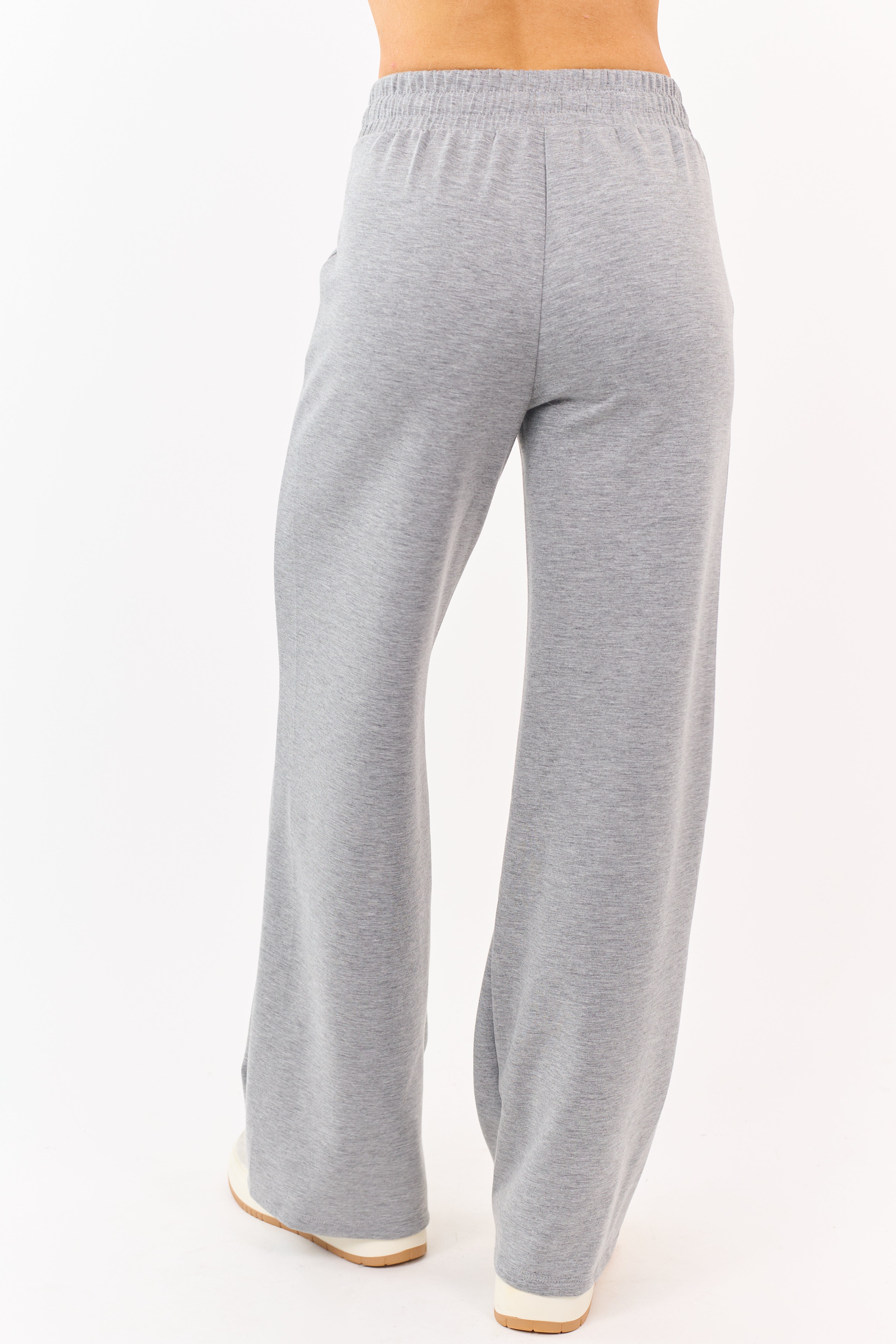 Steel Elastic Waist Drawstring Wide Leg Sweatpants