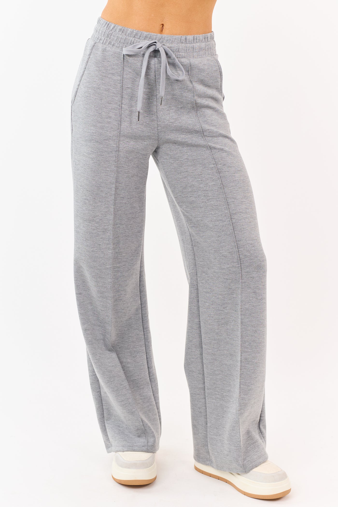 Steel Elastic Waist Drawstring Wide Leg Sweatpants