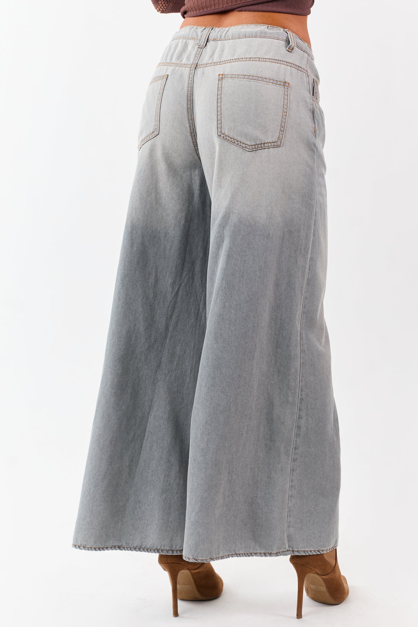 Steel Super Wide Leg Lightweight Denim Pants