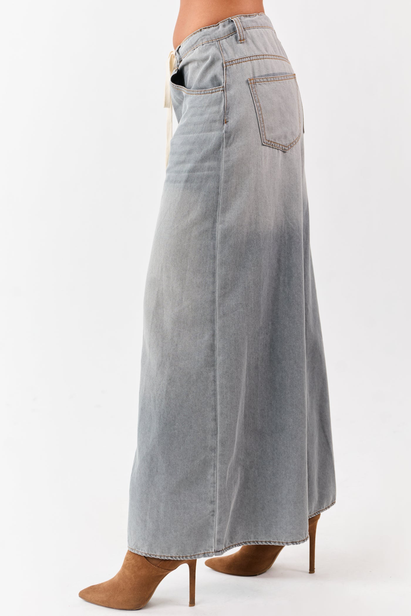 Steel Super Wide Leg Lightweight Denim Pants