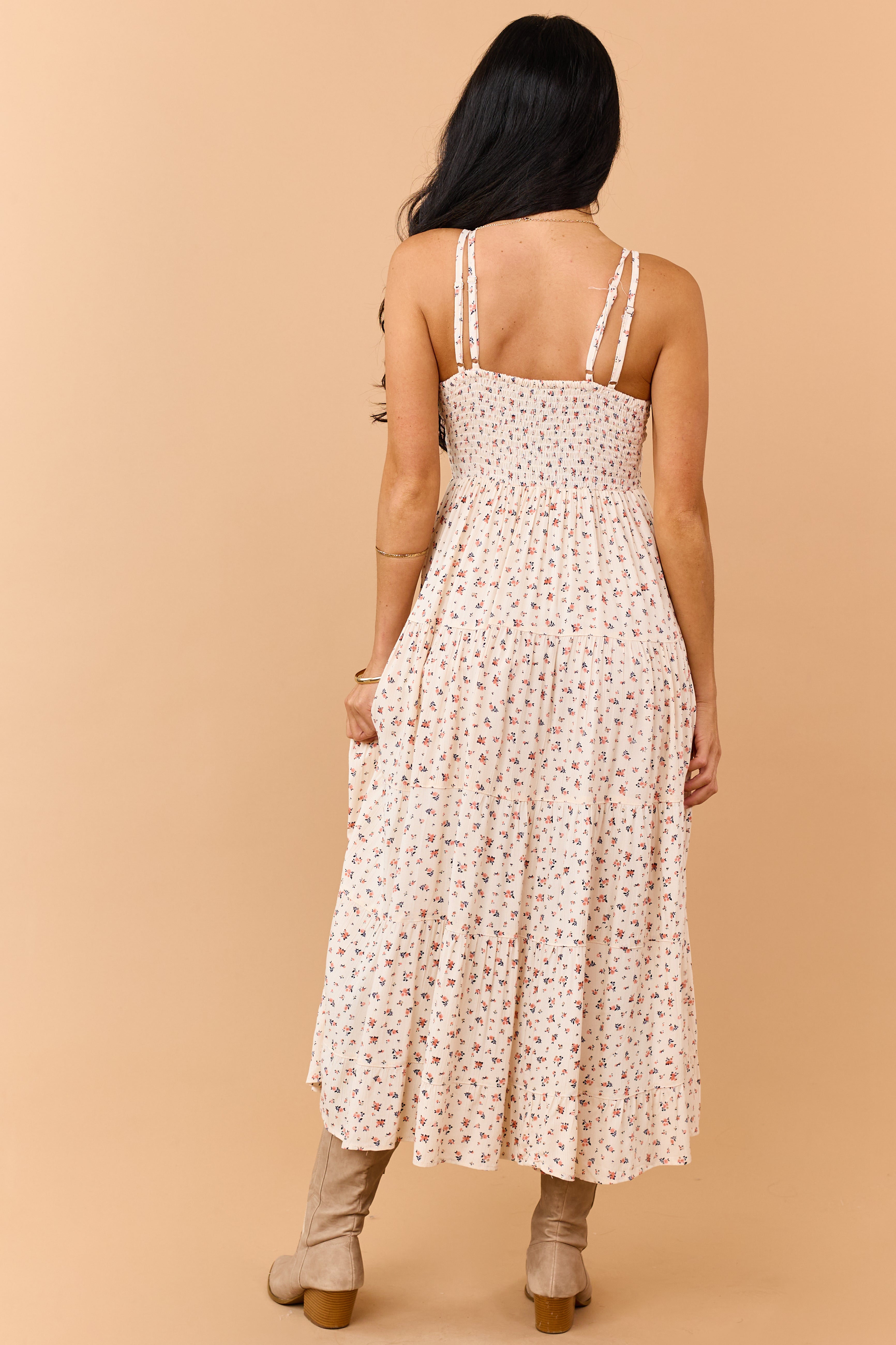Sunrise Ditsy Floral Babydoll Double Strap Maxi Dress