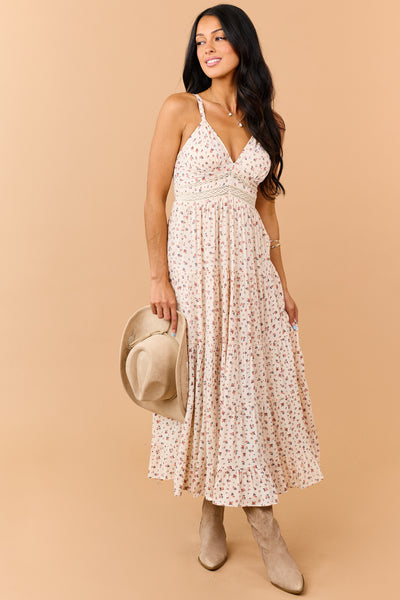 Sunrise Ditsy Floral Babydoll Double Strap Maxi Dress