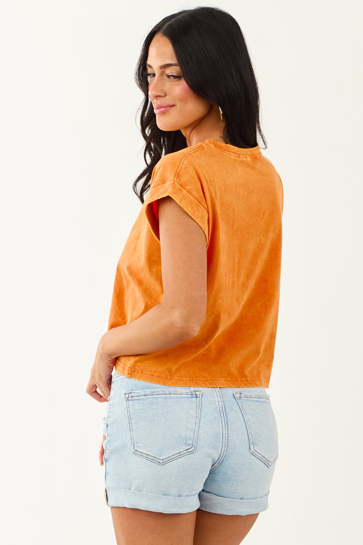 Sunset Soft Washed Cotton Short Sleeve Top