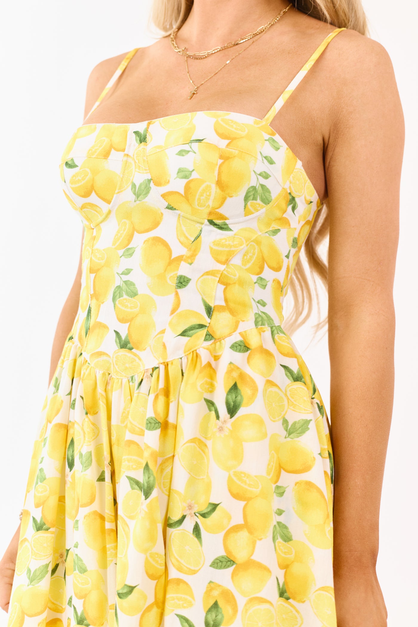 Sunshine Lemon Print Sleeveless Mini Dress Sunshine Lemon Print Sleeveless Mini Dress