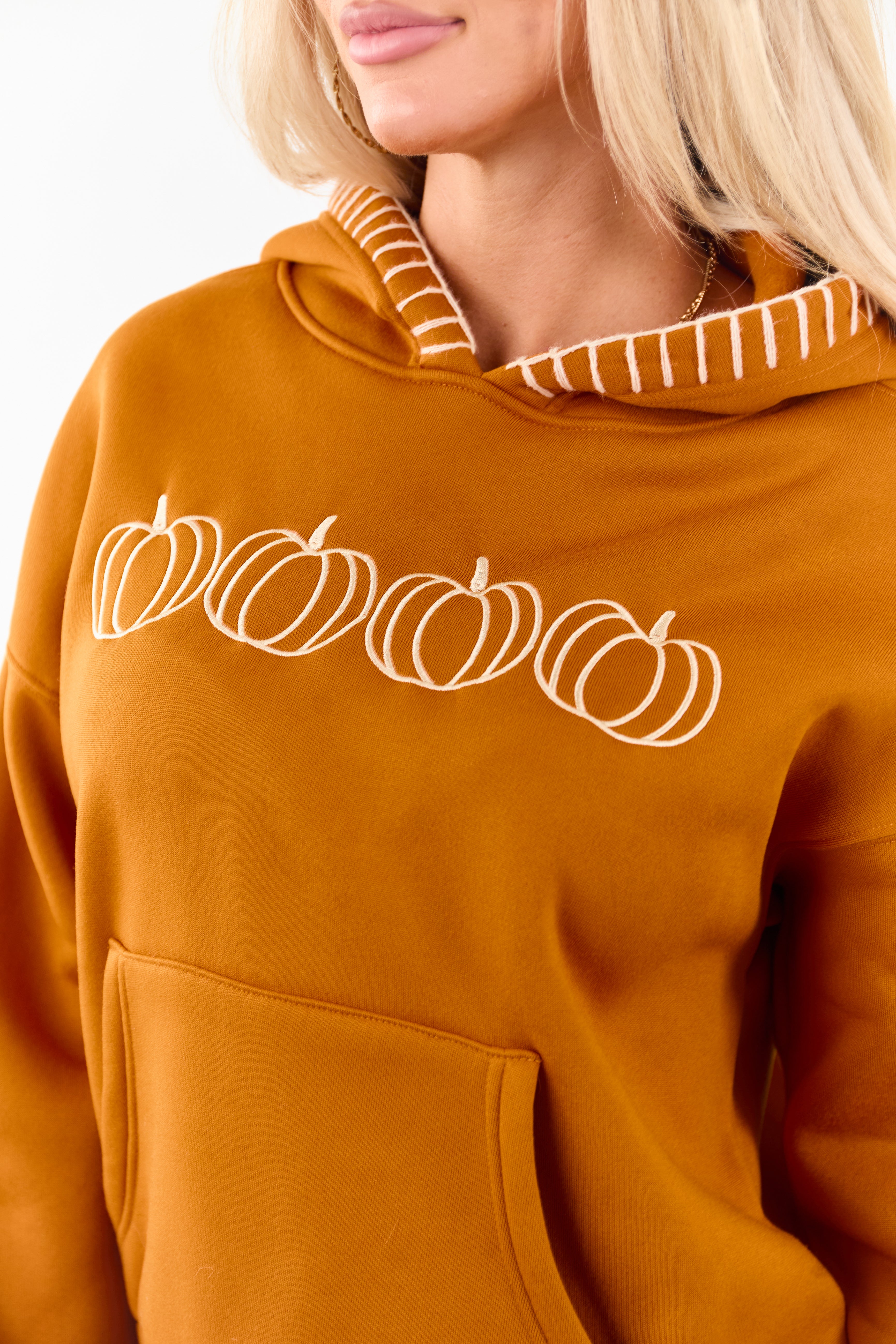 Tawny Pumpkin Graphic Relaxed Fleece Hoodie