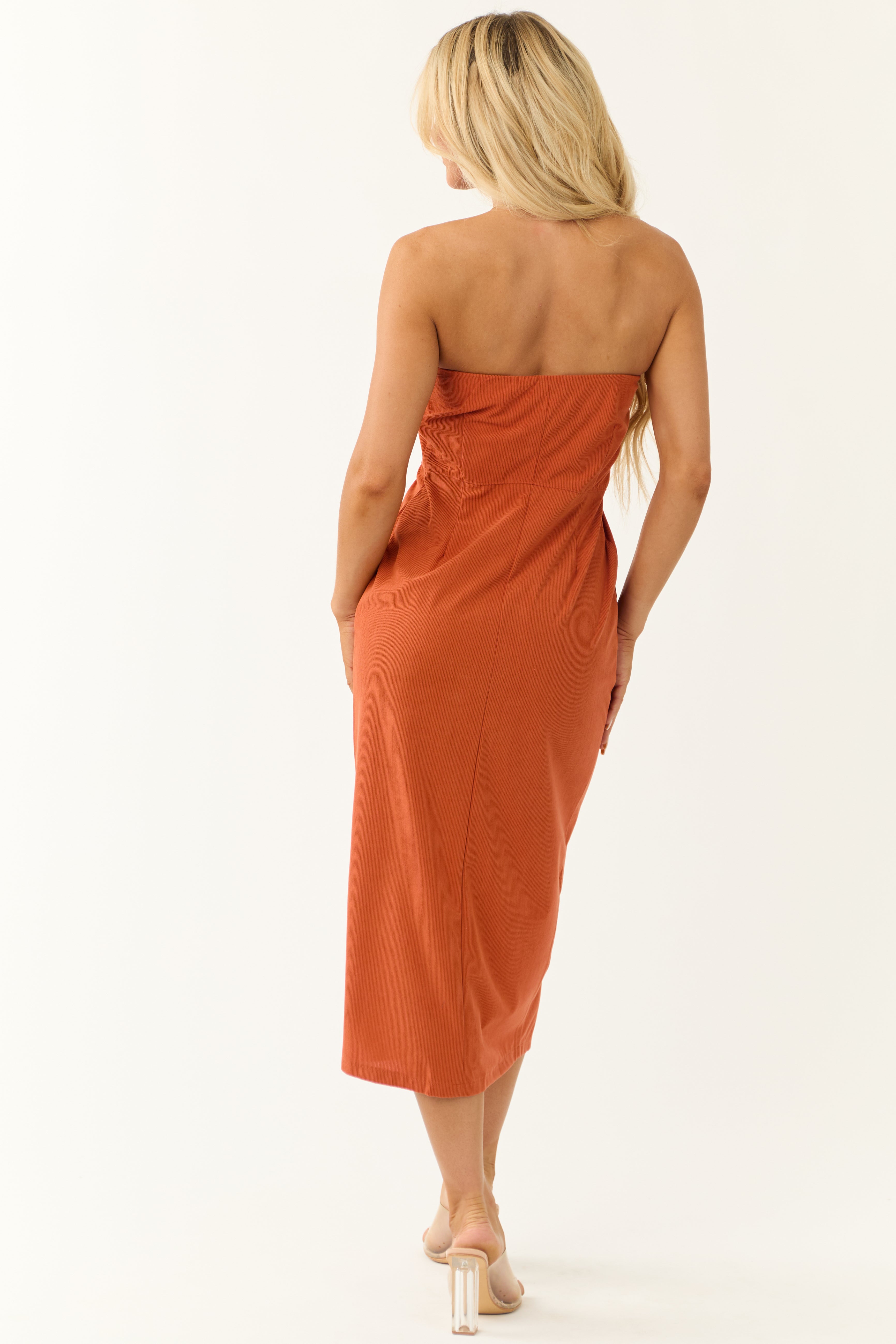 Café Après-midi Orange Alani Bandage Midi Dress - Orange | Fashion Nova