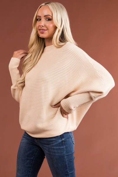 Brynn Vanilla Boatneck Dolman Sleeves Sweater