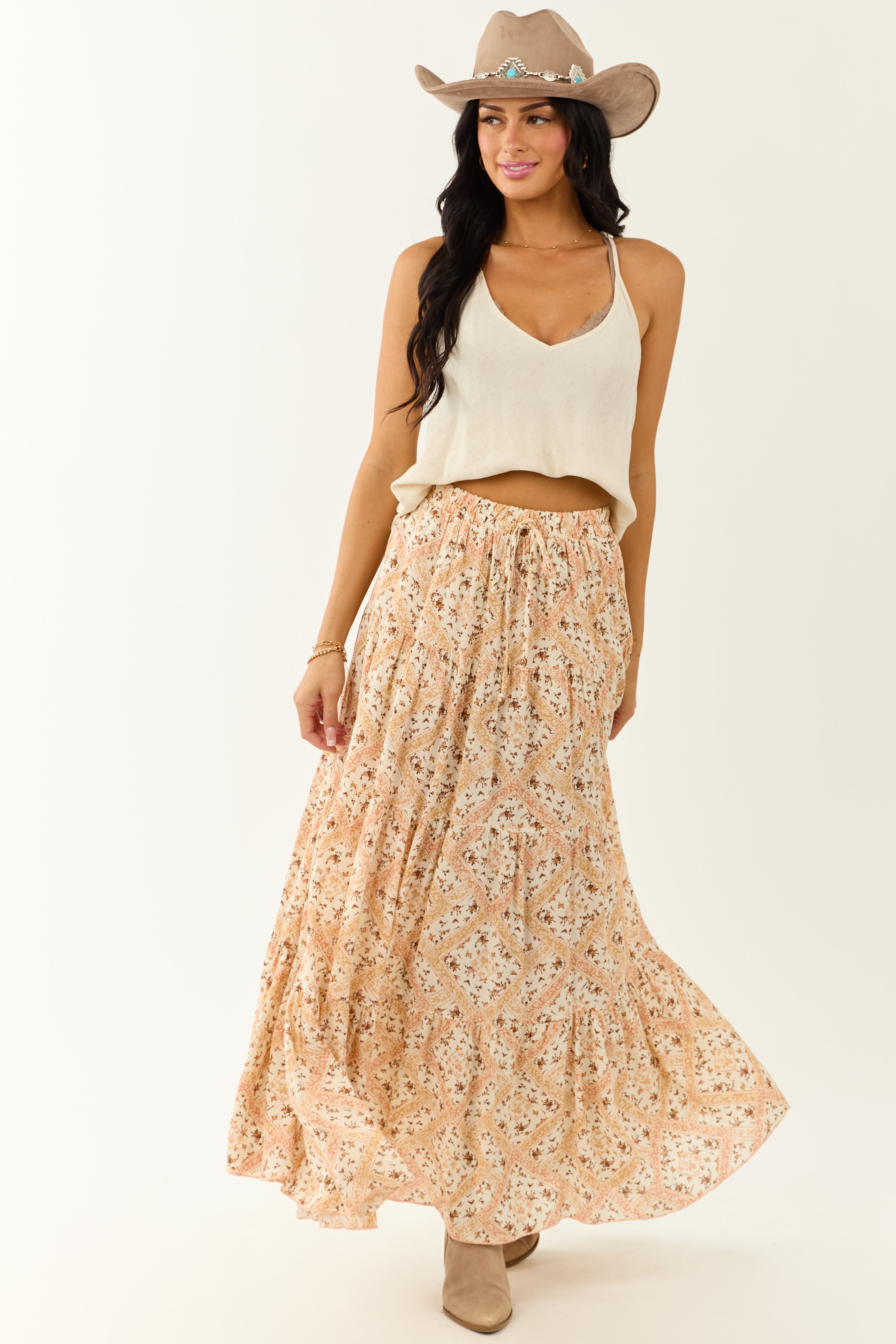 flowy bohemian skirt