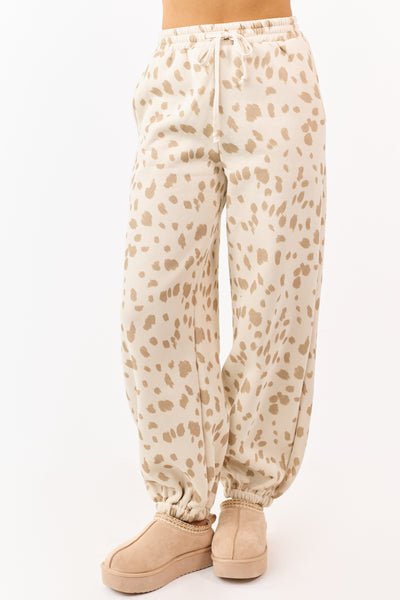 Vanilla Soft Knit Cheetah Print Jogger Sweatpants