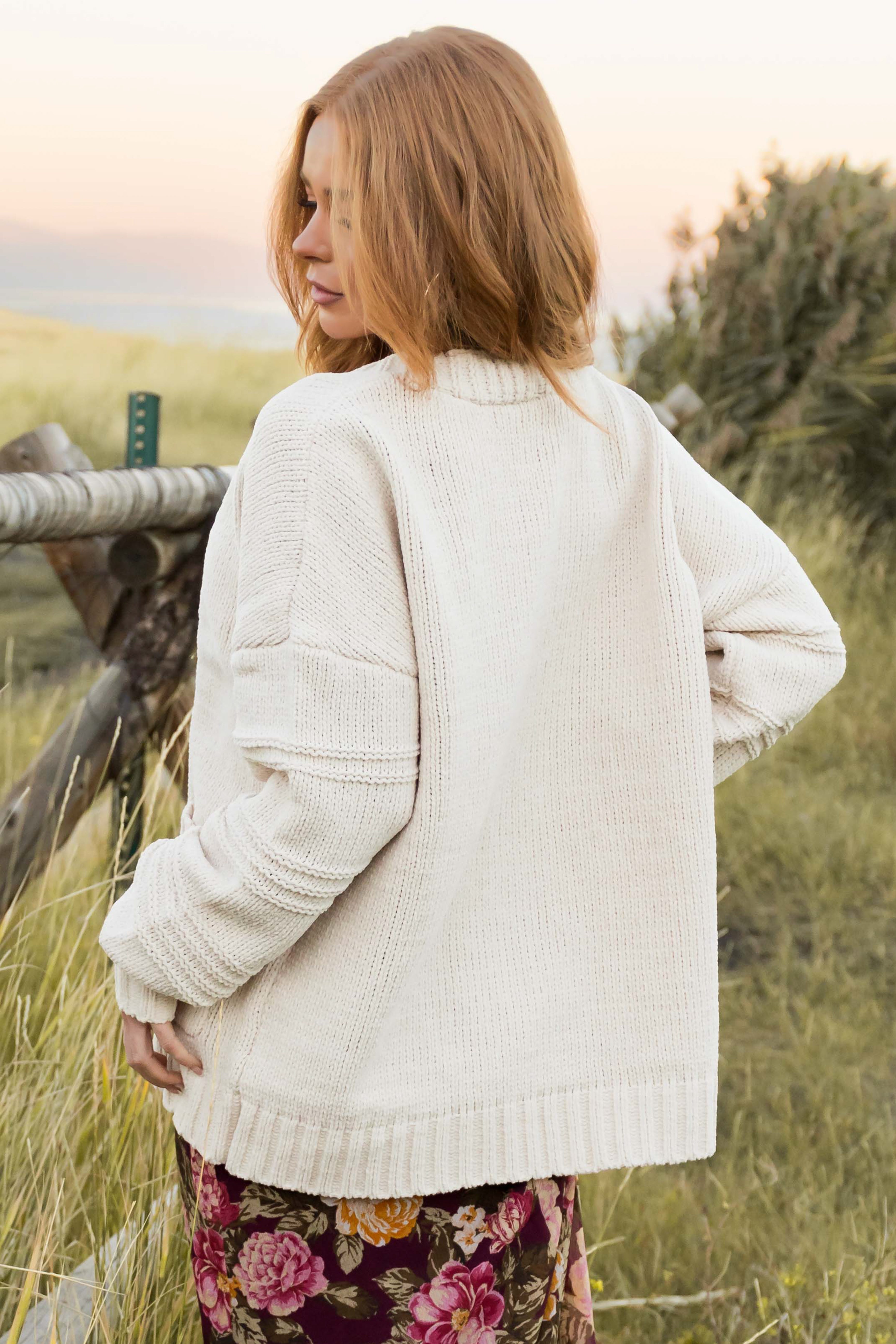 White chenille cardigan new arrivals