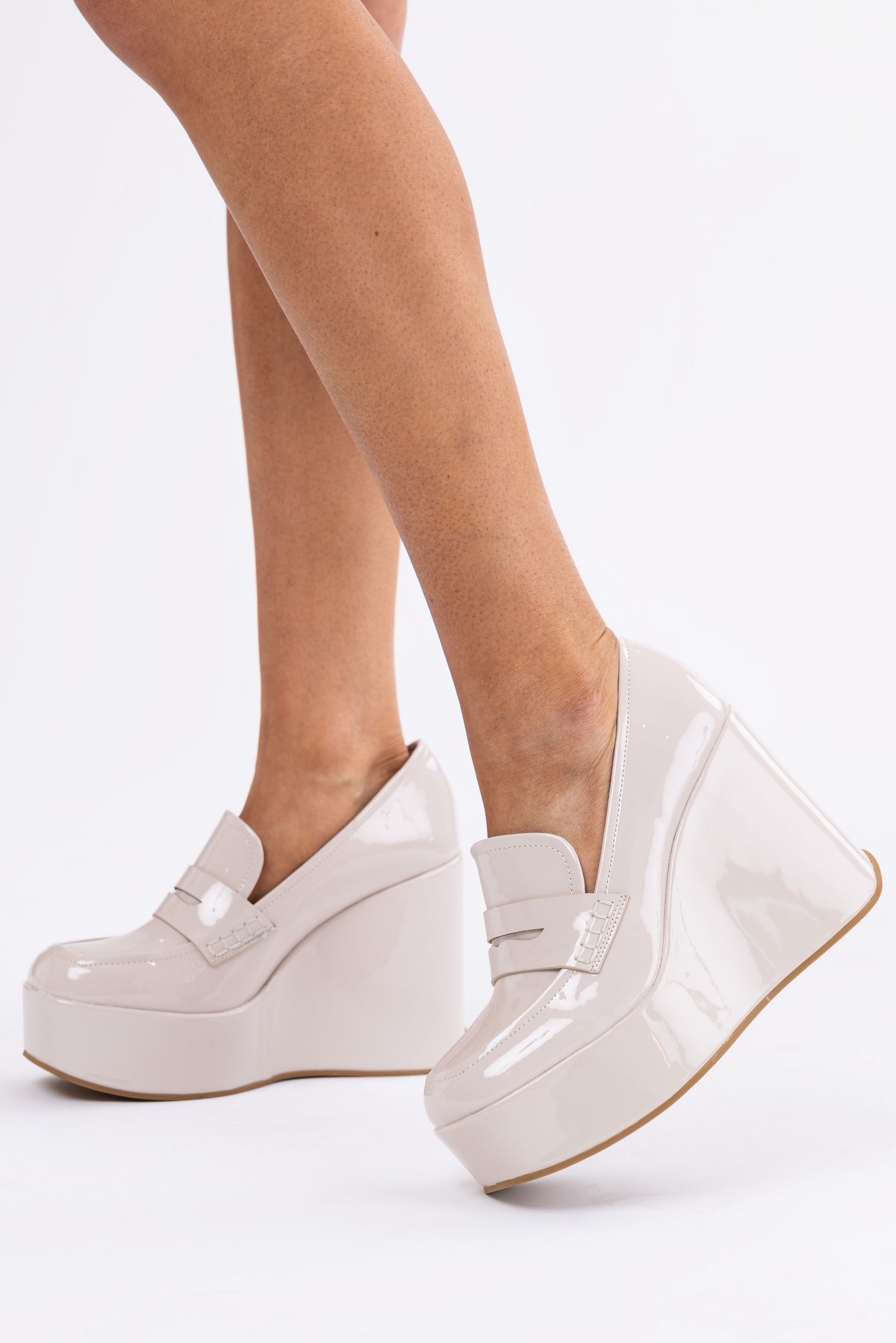 Vanilla Platform Wedge Penny Loafers