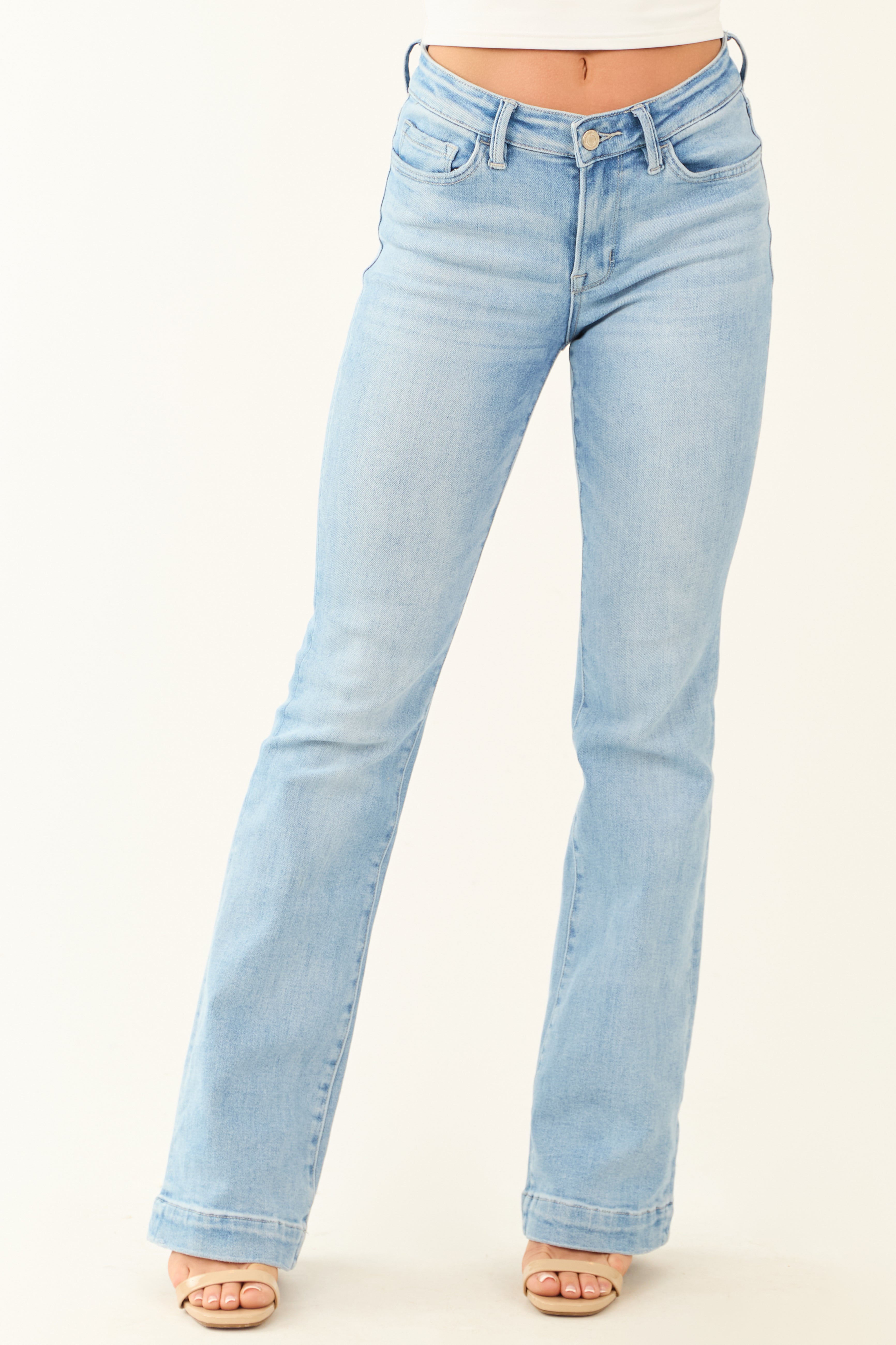 Vervet Light Wash Bootcut Mid Rise Jeans | Lime Lush Boutique