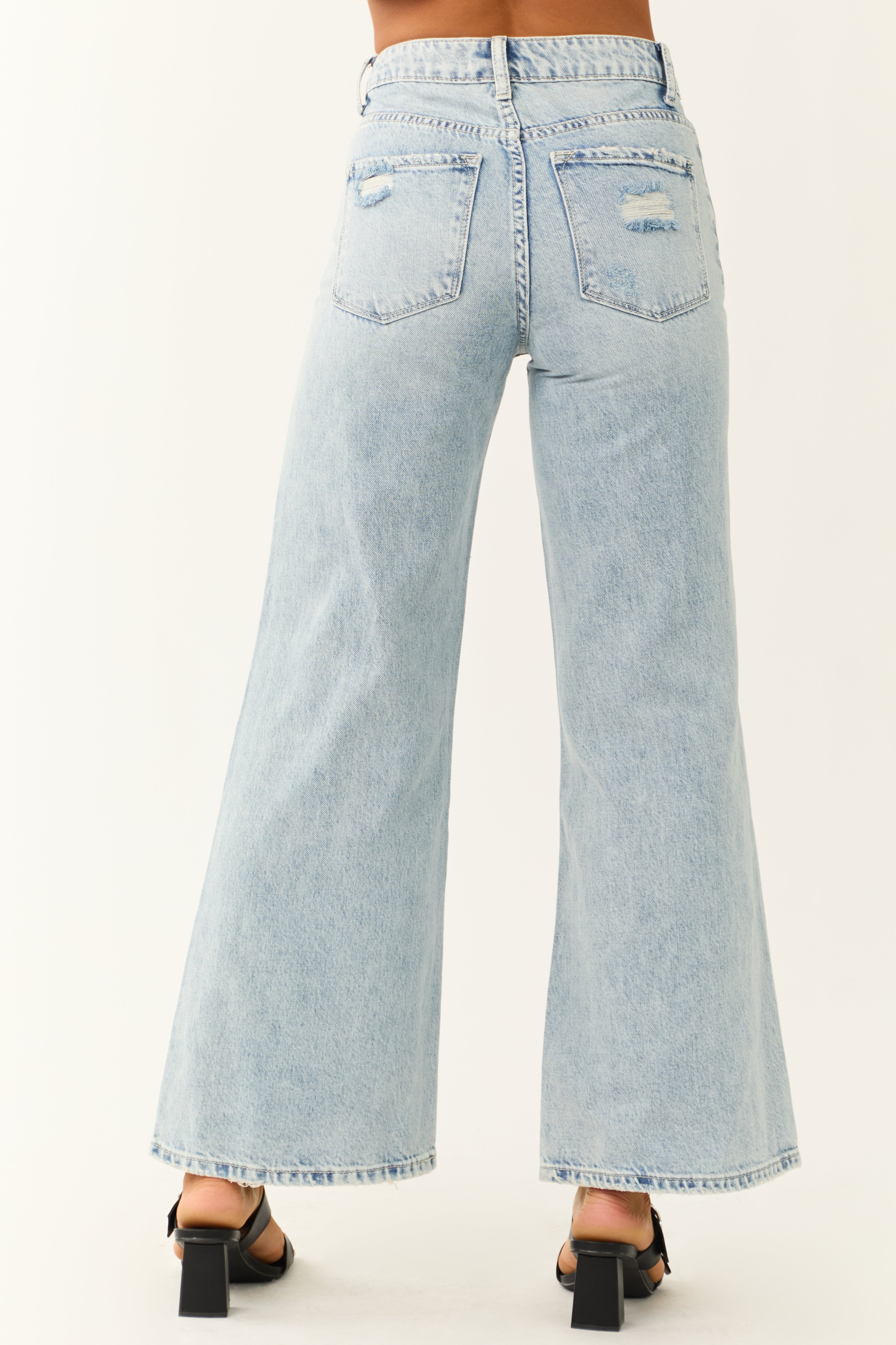 Vervet Light Wash High Rise Wide Leg Jeans | Lime Lush Boutique