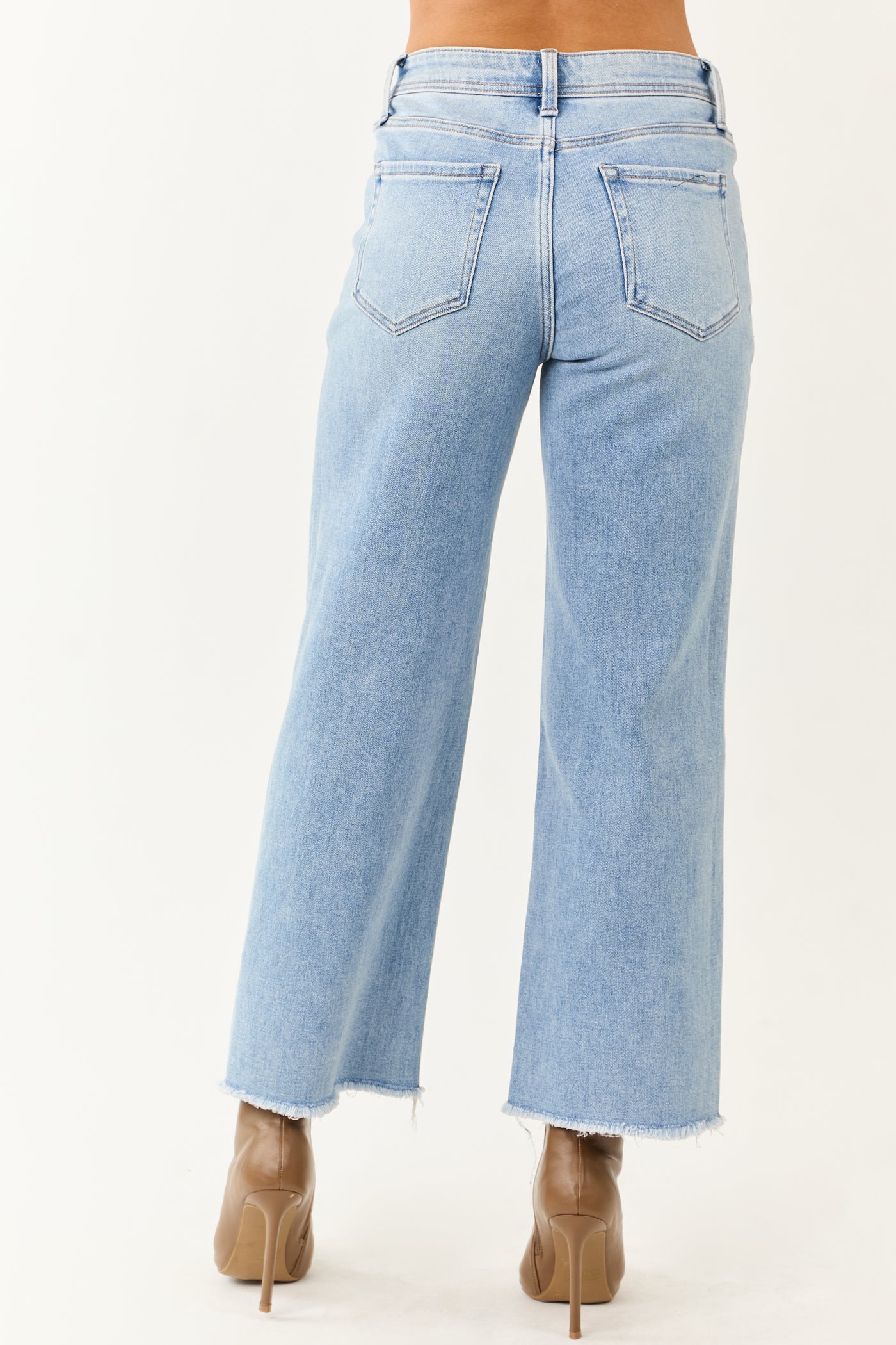 Vervet Light Wash Slim Wide Stretchy Crop Jeans