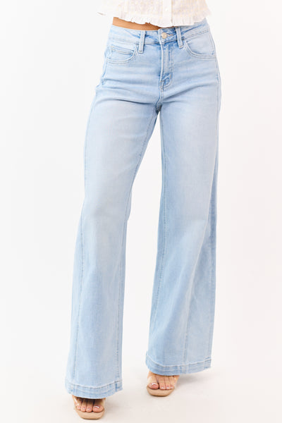 Vervet Light Wash Wide Leg Stretchy Jeans
