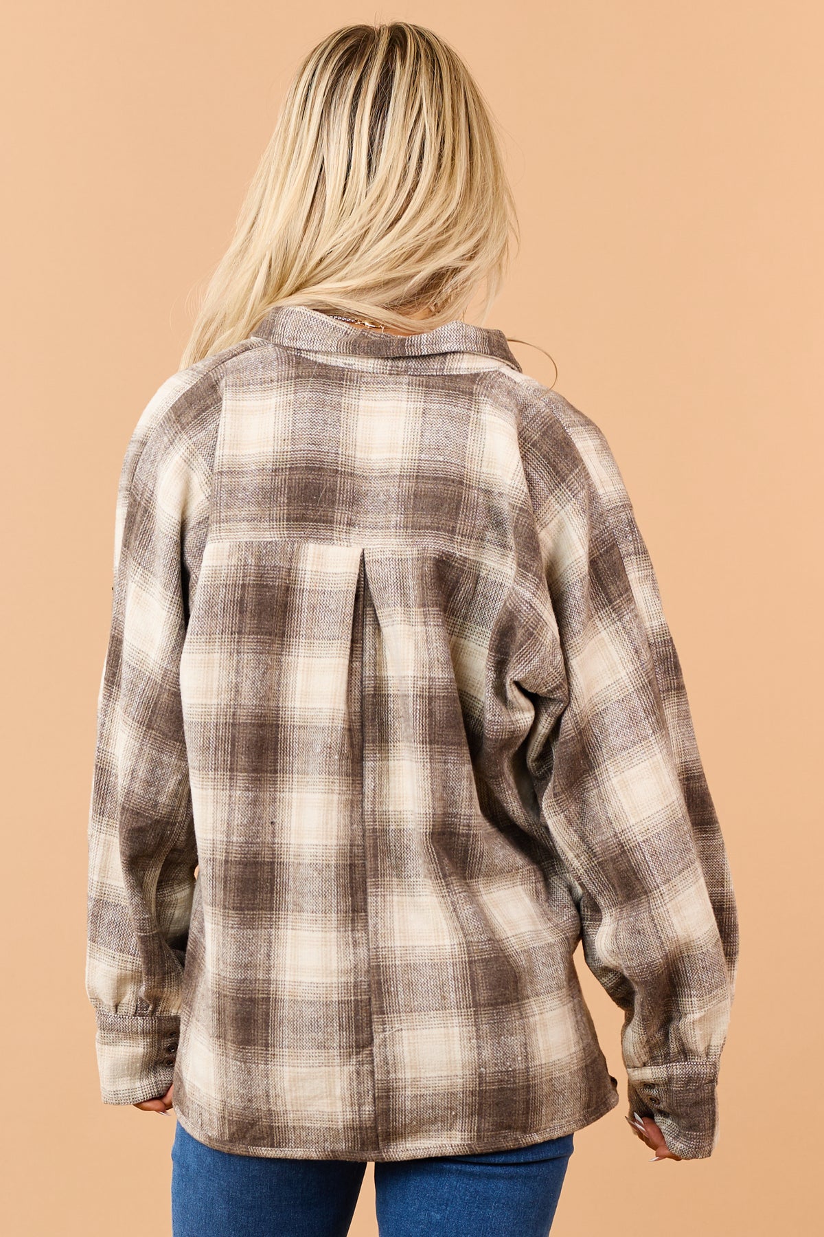 Walnut Brown Plaid Button Down Flannel Shirt