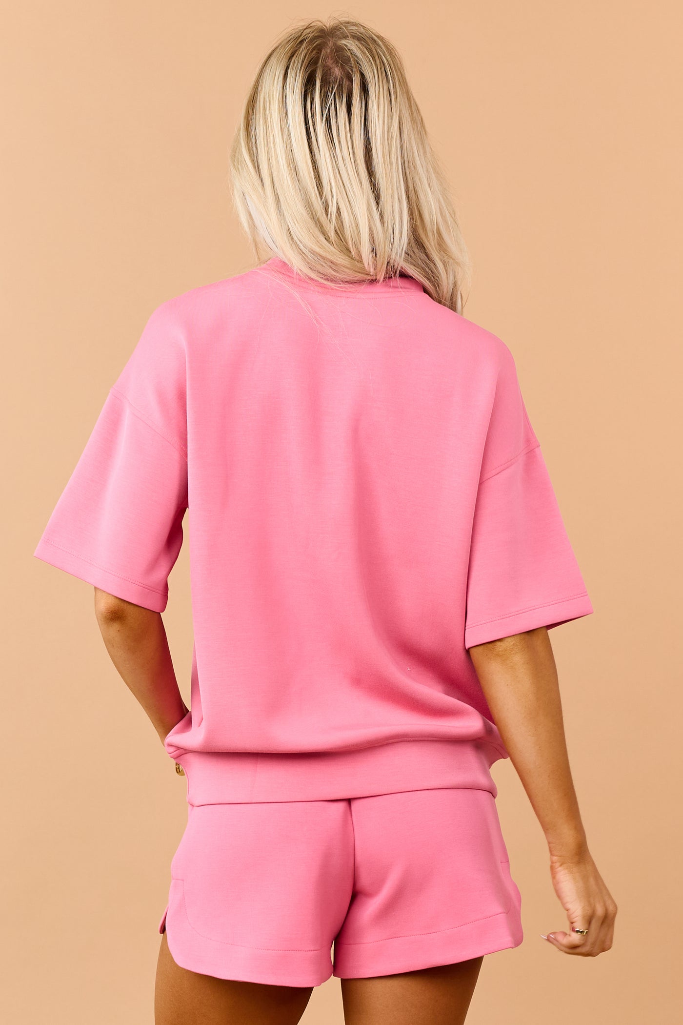Watermelon Scuba Knit Relaxed Short Sleeve Top