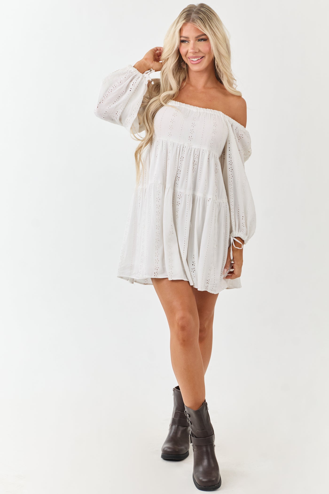 t tahari eyelet puff sleeve fit & flare dress T Tahari Eyelet Puff Sleeve Fit & Flare Dress