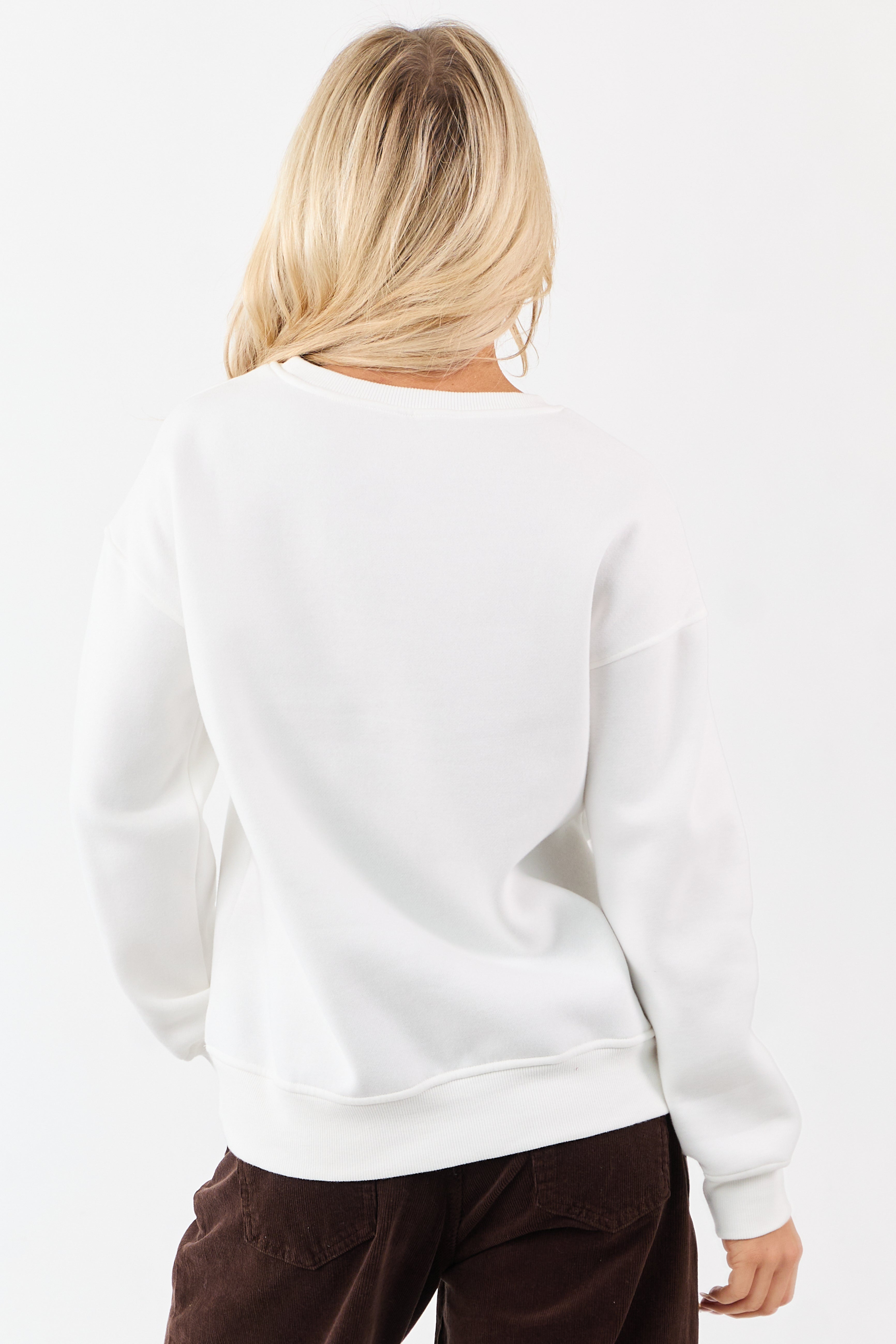 White Pumpkin Graphic Long Sleeve Sweatshirt