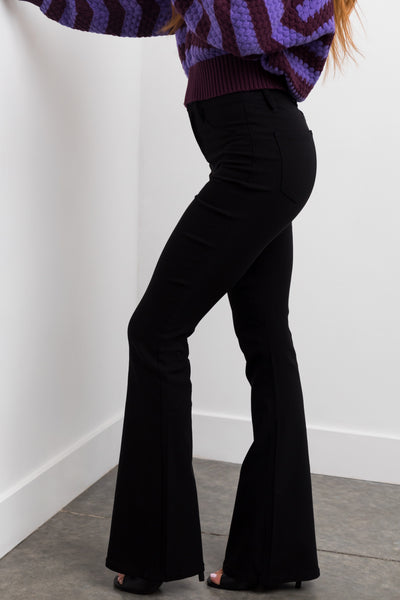 YMI Black Stretchy High Rise Flare Jeans
