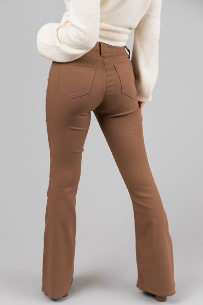 YMI Sepia Stretchy High Rise Flare Jeans