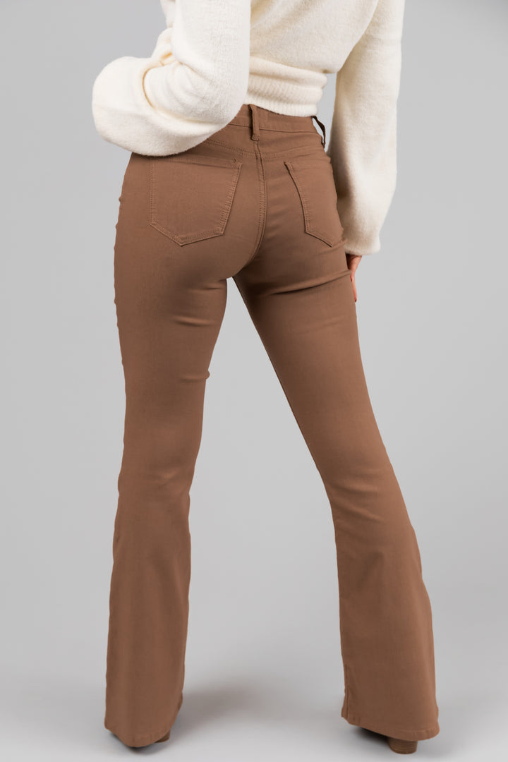 YMI Sepia Stretchy High Rise Flare Jeans