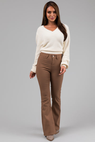 YMI Sepia Stretchy High Rise Flare Jeans