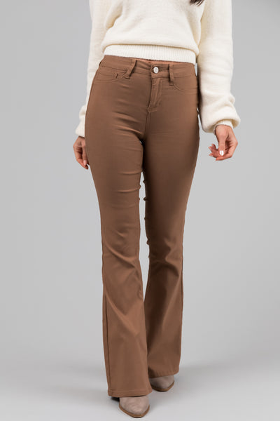 YMI Sepia Stretchy High Rise Flare Jeans