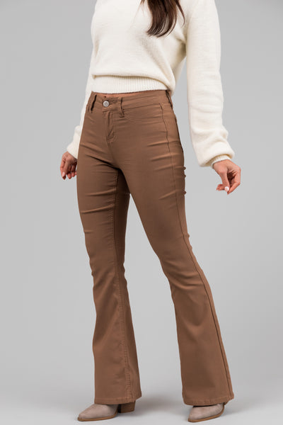 YMI Sepia Stretchy High Rise Flare Jeans