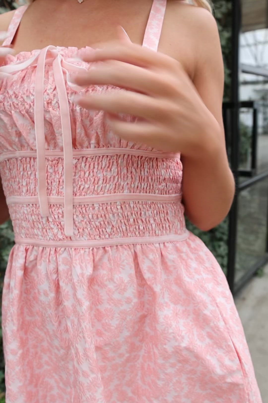 Punch Floral Embroidered Sleeveless Midi Dress