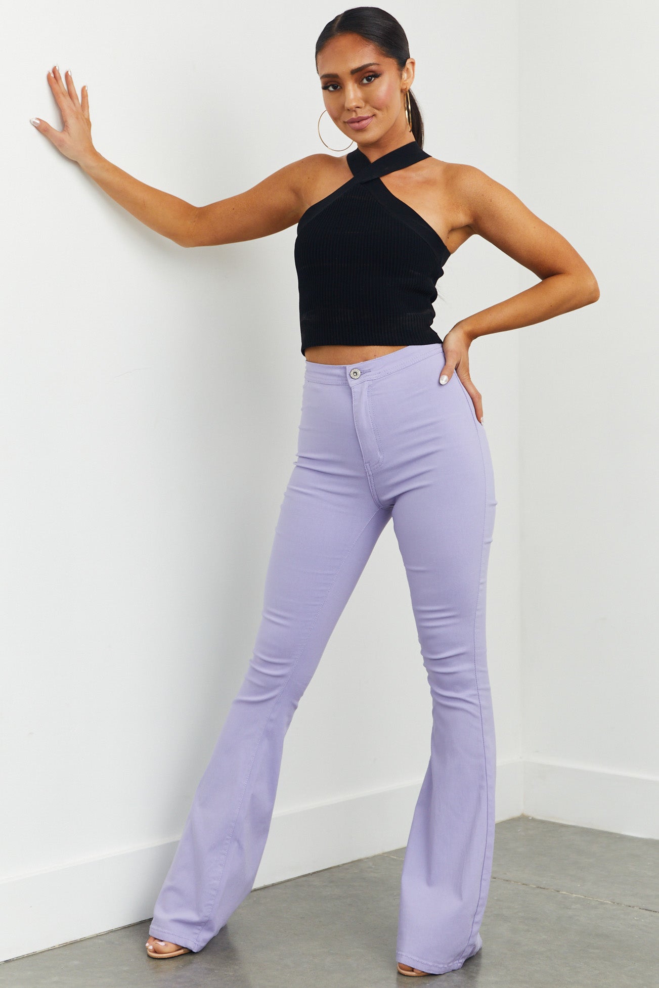 Bella Lavender Super Stretch Flare Jeans