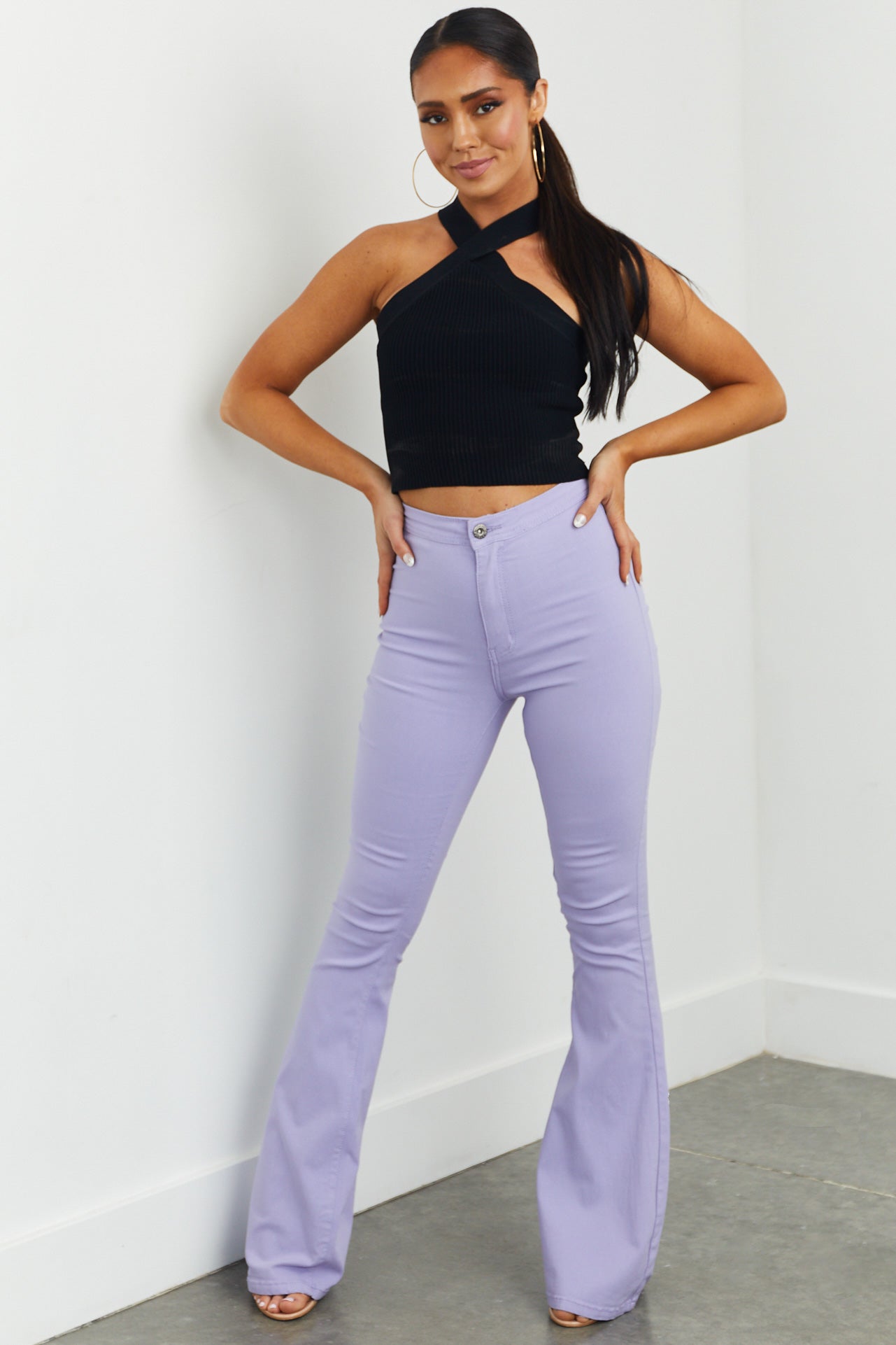 Bella Lavender Super Stretch Flare Jeans