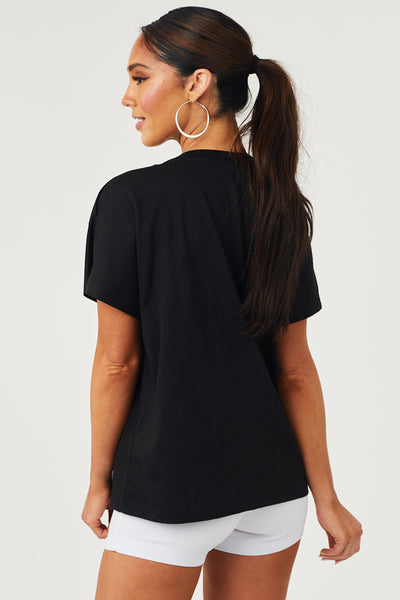 Black Rhinestone Embellished Knit Top