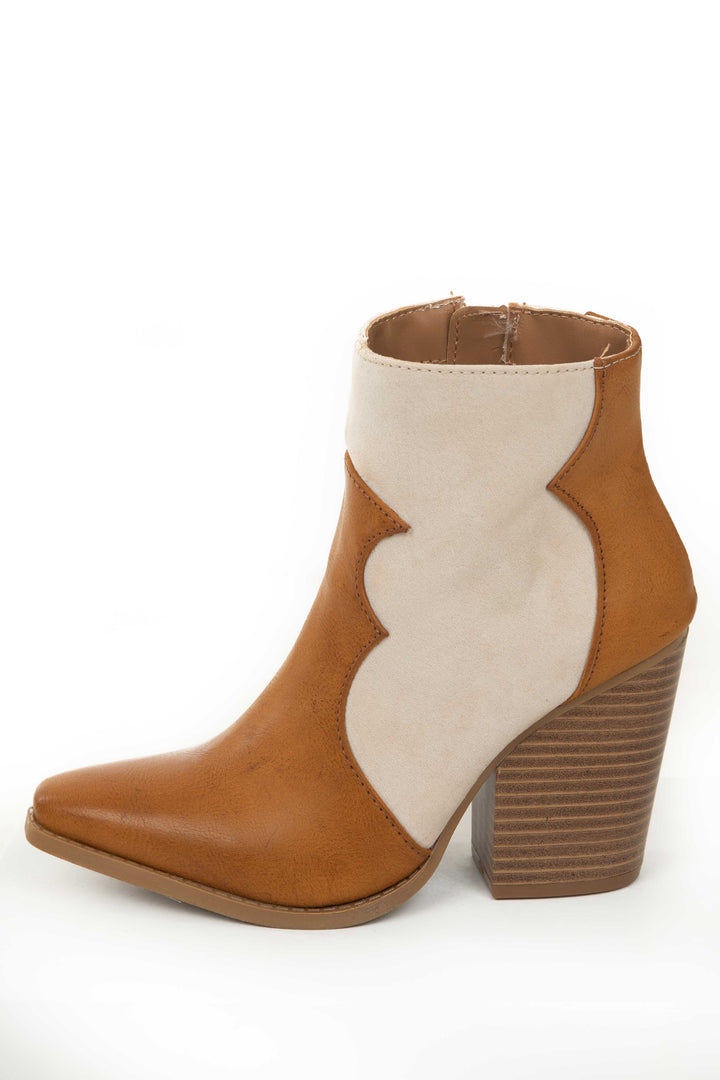 Caramel and Coconut Western Style Booties